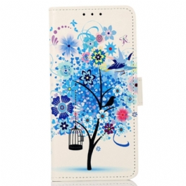 Läderfodral Samsung Galaxy M13 Blommande Träd