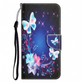 Fodral Samsung Galaxy A54 5G Med Kedjar Fairy Butterflies With Lanyard