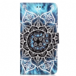 Läderfodral Samsung Galaxy A54 5G Med Kedjar Strappy Mandala