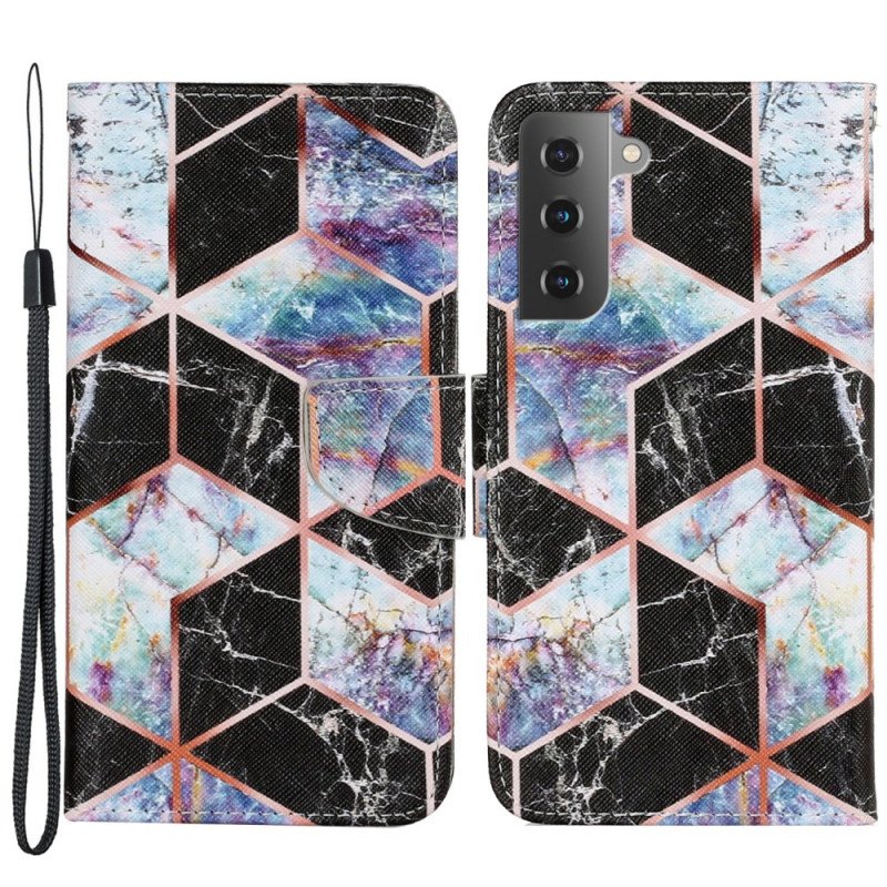 Folio-fodral Samsung Galaxy S22 Plus 5G Geometrisk Marmor