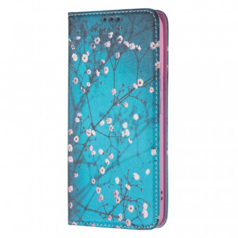 Folio-fodral Samsung Galaxy S22 Plus 5G Läderfodral Blommande Grenar