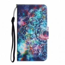 Folio-fodral Samsung Galaxy S22 Plus 5G Med Kedjar Flashy Half Mandala Strappy