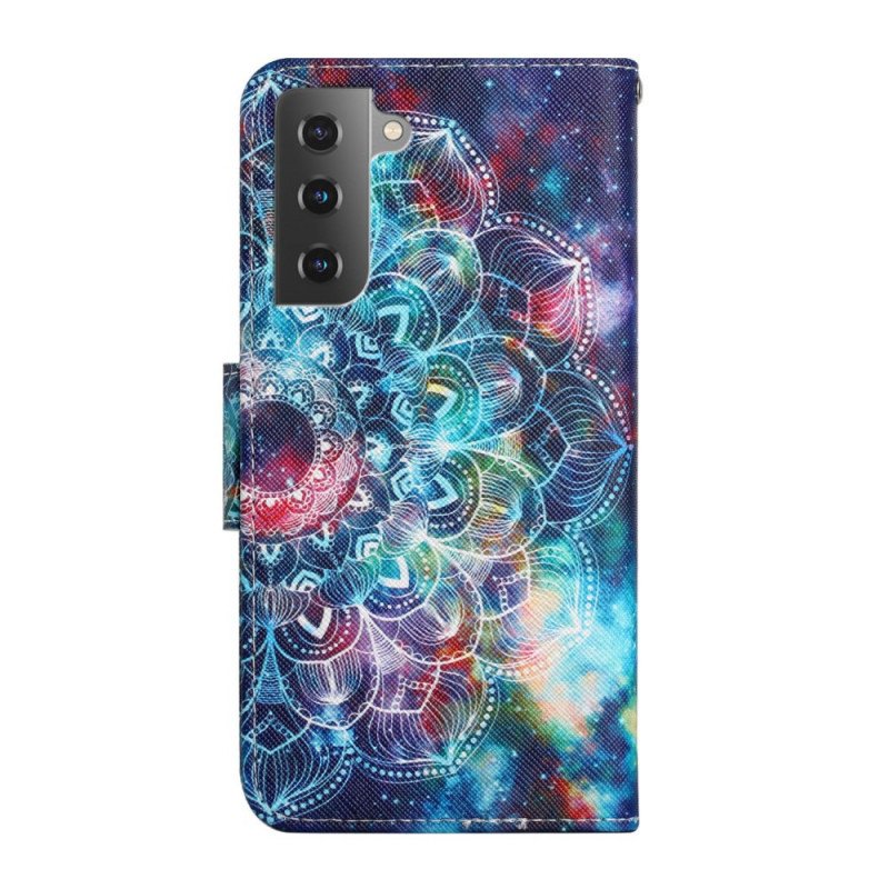 Folio-fodral Samsung Galaxy S22 Plus 5G Med Kedjar Flashy Half Mandala Strappy