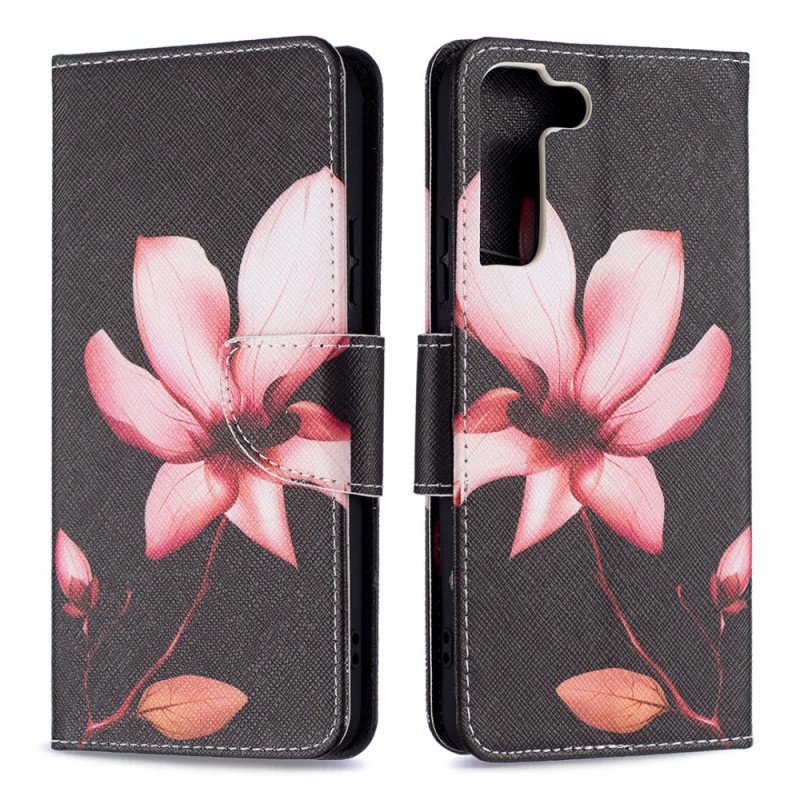 Folio-fodral Samsung Galaxy S22 Plus 5G Rosa Blomma