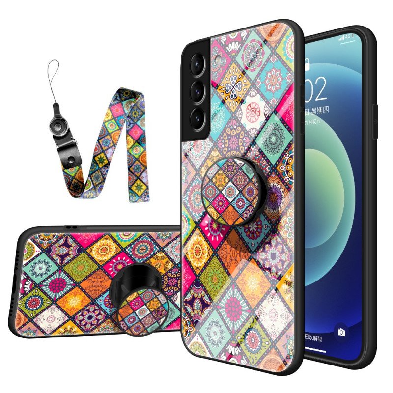 Skal Samsung Galaxy S22 Plus 5G Patchwork Magnetisk Hållare