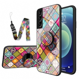 Skal Samsung Galaxy S22 Plus 5G Patchwork Magnetisk Hållare