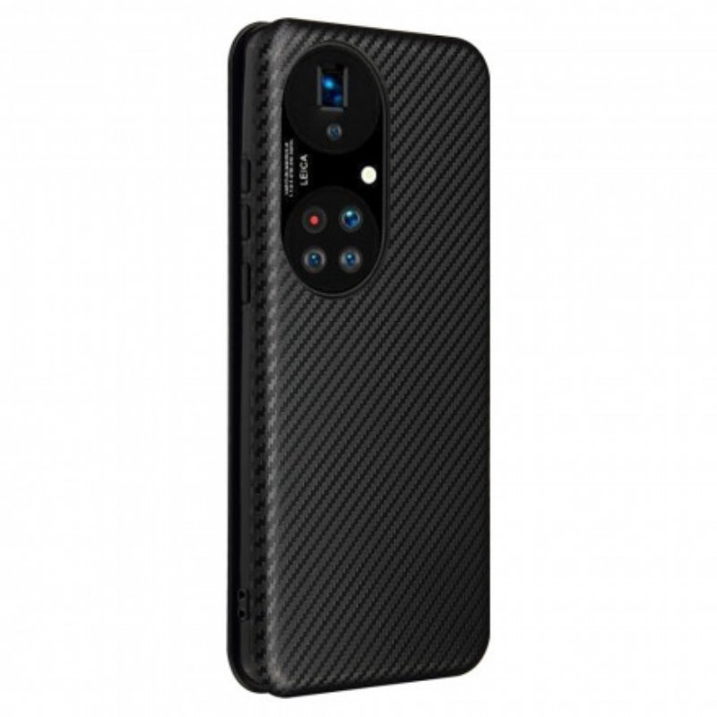 Folio-fodral Huawei P50 Pro Läderfodral Kolfiber