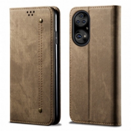 Folio-fodral Huawei P50 Pro Läderfodral Textur För Jeans I Konstläder