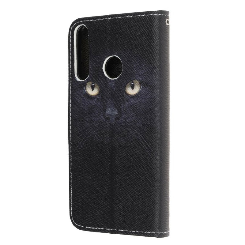 Fodral Huawei P40 Lite E Med Kedjar Strappy Black Cat Eyes