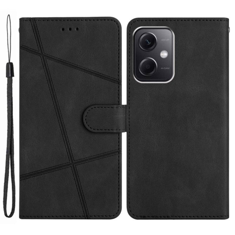 Fodral Xiaomi Redmi Note 12 4G Med Kedjar Strappy Geometrisk