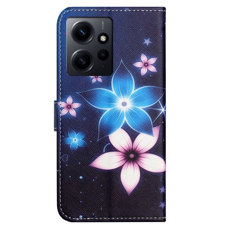 Folio-fodral Xiaomi Redmi Note 12 4G Med Kedjar Lunar Strap Blommor