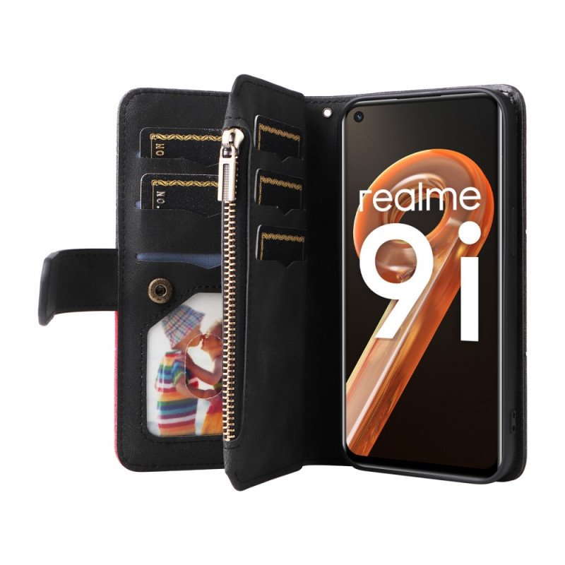 Fodral Realme 9i Med Kedjar Fodrad Mönsterplånbok