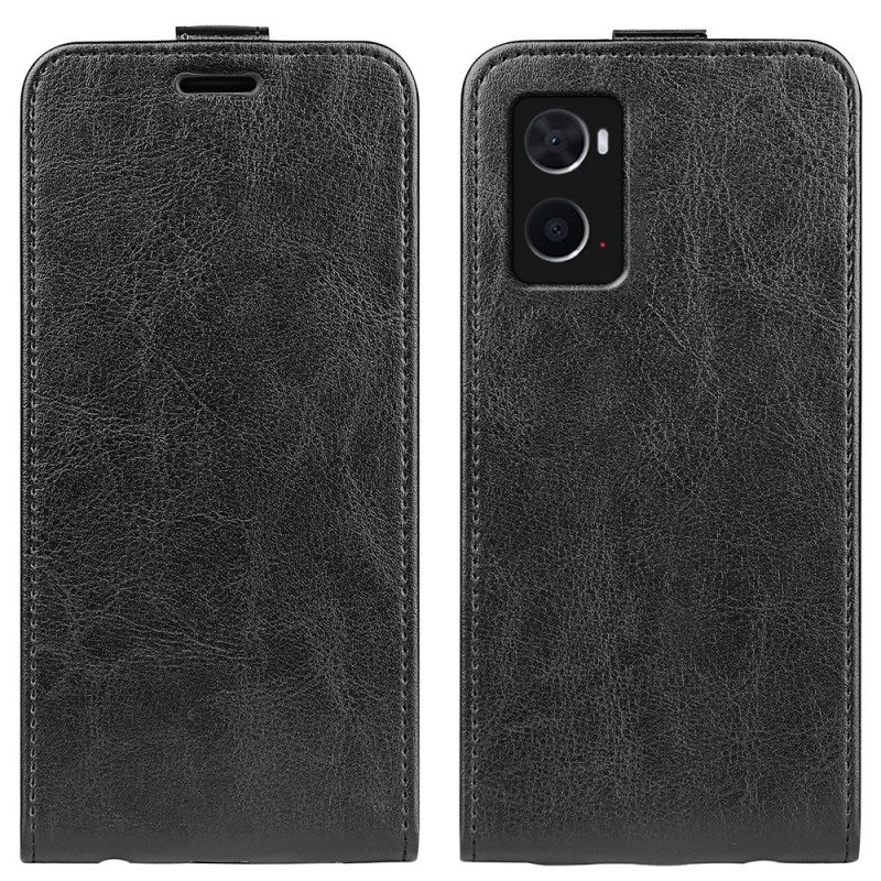 Folio-fodral Realme 9i Vertikal Dragkedja Crazy Horse Textur