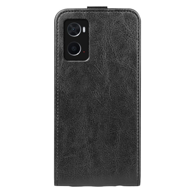 Folio-fodral Realme 9i Vertikal Dragkedja Crazy Horse Textur