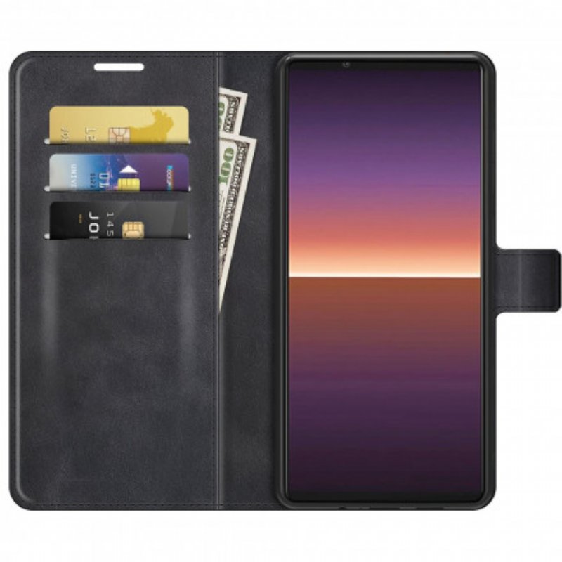 Fodral Sony Xperia 1 III Slimmad Extrem Lädereffekt