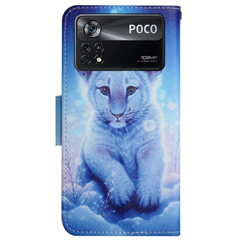 Fodral Poco X4 Pro 5G Med Kedjar Baby Tiger Med Rem