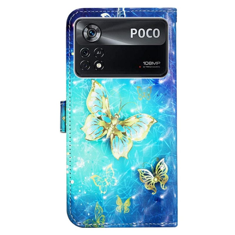 Fodral Poco X4 Pro 5G Med Kedjar Flight Of Butterflies I Lanyard