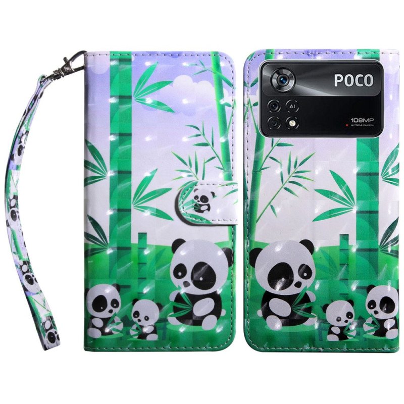 Fodral Poco X4 Pro 5G Med Kedjar Lanyard Panda Family