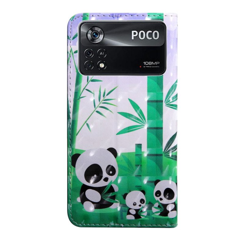 Fodral Poco X4 Pro 5G Med Kedjar Lanyard Panda Family