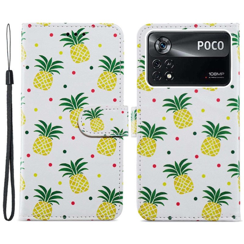 Fodral Poco X4 Pro 5G Med Kedjar Strappy Ananas