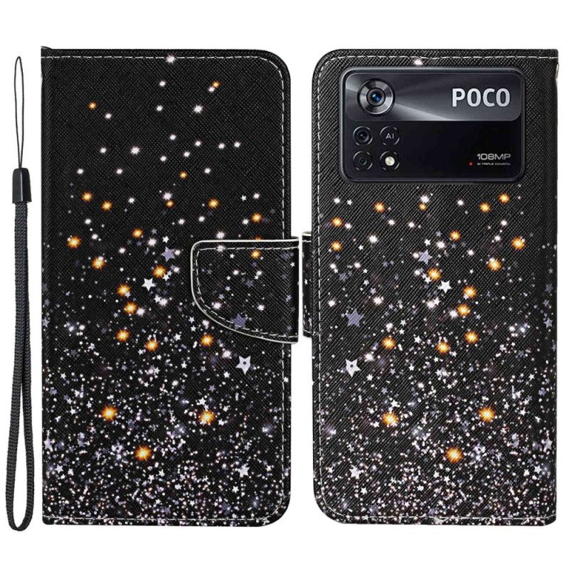 Fodral Poco X4 Pro 5G Med Kedjar Strappy Glittereffekt