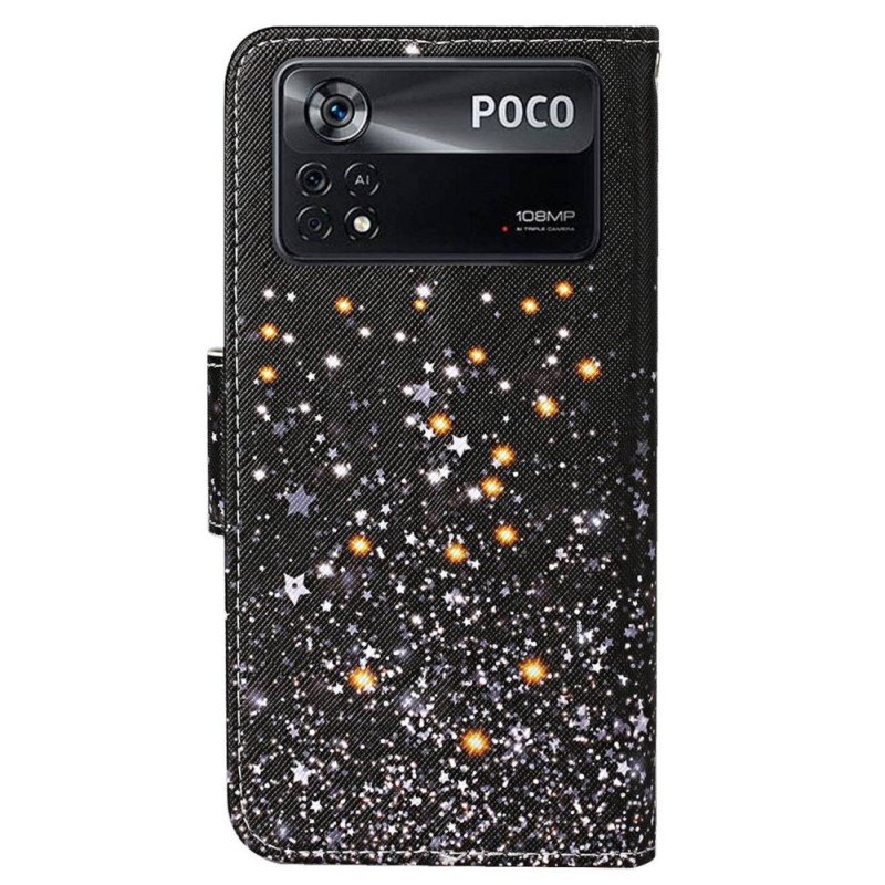 Fodral Poco X4 Pro 5G Med Kedjar Strappy Glittereffekt