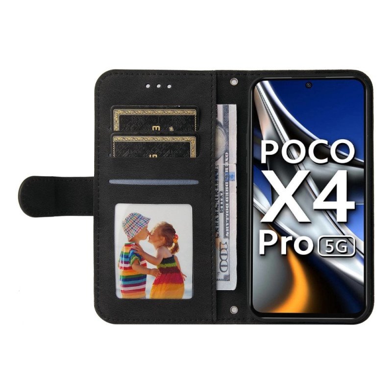 Fodral Poco X4 Pro 5G Nit Och Rem I Konstläder