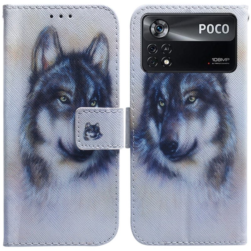 Folio-fodral Poco X4 Pro 5G Akvarell Hund