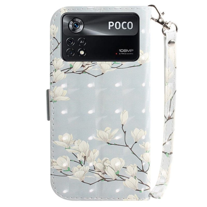 Folio-fodral Poco X4 Pro 5G Blommande Grenar