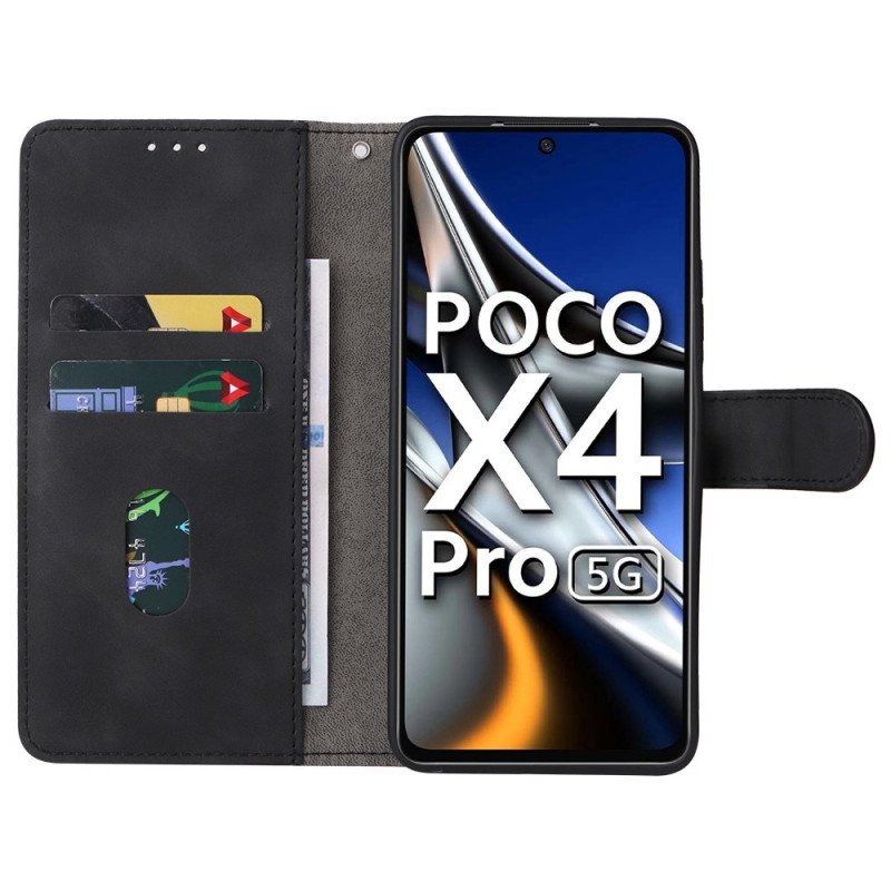 Folio-fodral Poco X4 Pro 5G Enkelt Läderstil