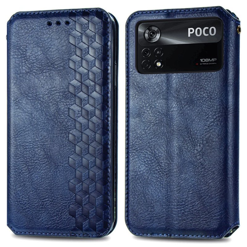 Folio-fodral Poco X4 Pro 5G Läderfodral 3d-kuber