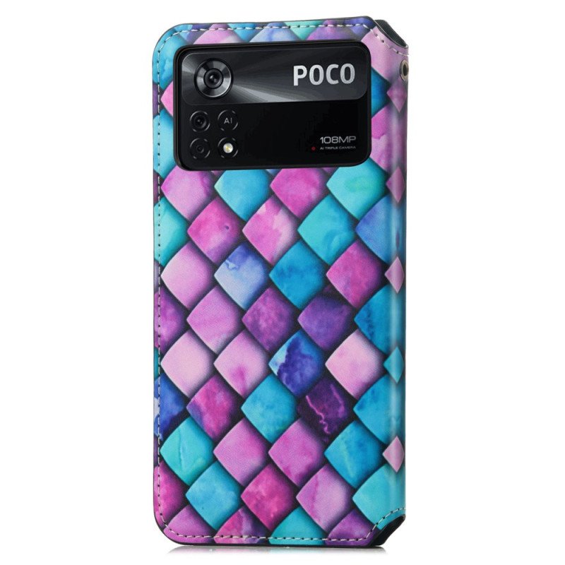 Folio-fodral Poco X4 Pro 5G Läderfodral Caseneo Rfid-design