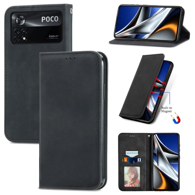 Folio-fodral Poco X4 Pro 5G Läderfodral Elegans