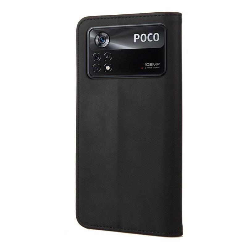 Folio-fodral Poco X4 Pro 5G Läderfodral Hudkänsla