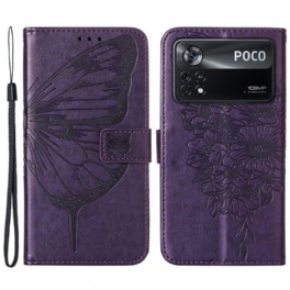 Folio-fodral Poco X4 Pro 5G Med Kedjar Barock Strappy Butterfly