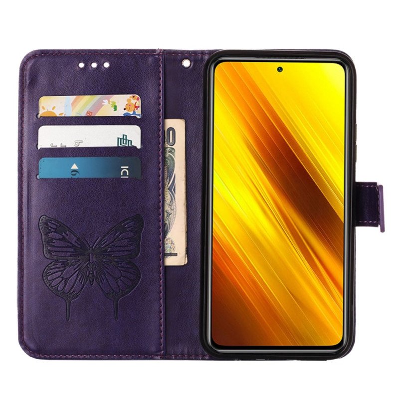 Folio-fodral Poco X4 Pro 5G Med Kedjar Barock Strappy Butterfly