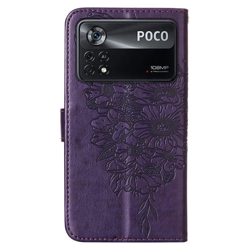 Folio-fodral Poco X4 Pro 5G Med Kedjar Barock Strappy Butterfly