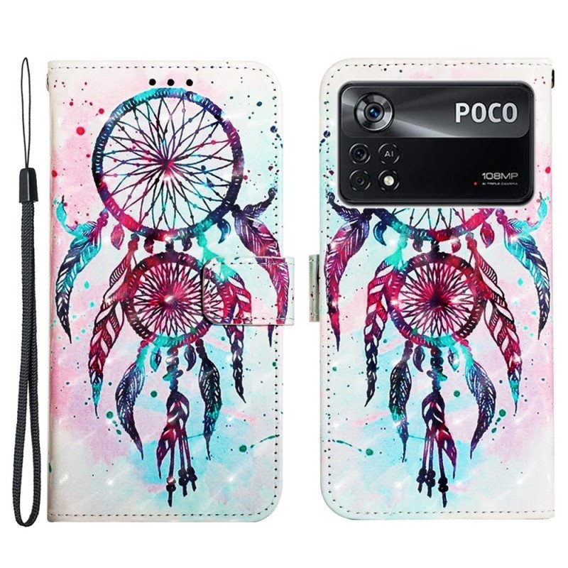 Folio-fodral Poco X4 Pro 5G Med Kedjar Strap Dream Catcher