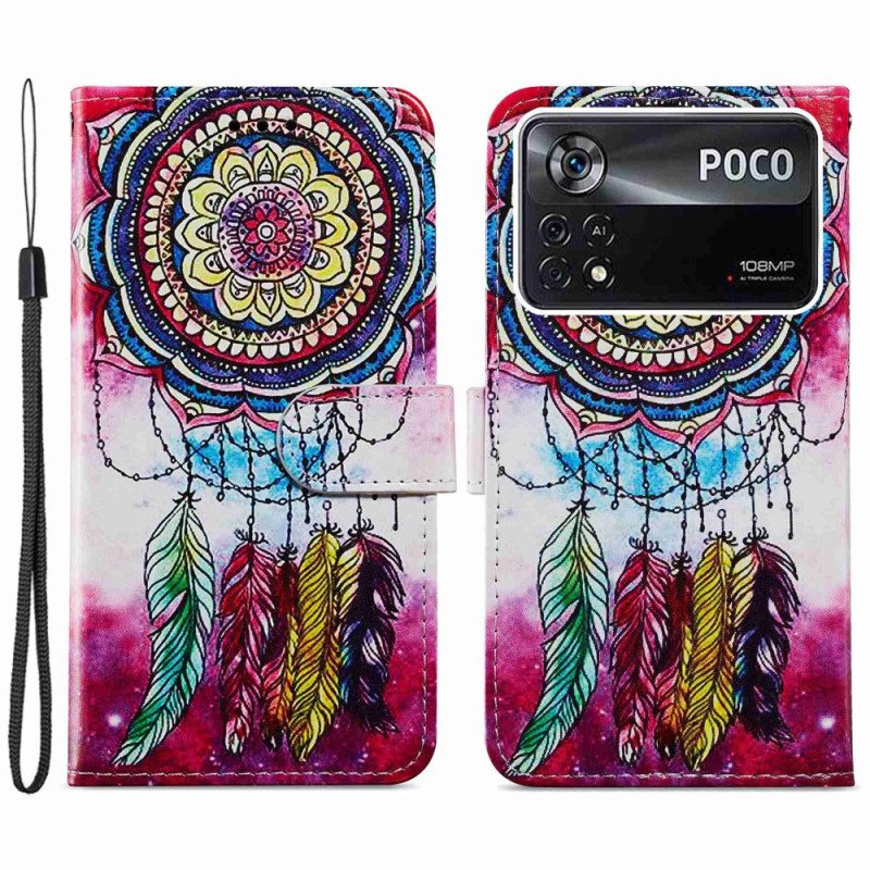 Folio-fodral Poco X4 Pro 5G Med Kedjar Strap Dream Catcher