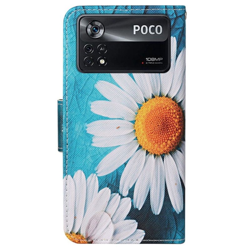 Folio-fodral Poco X4 Pro 5G Med Kedjar Thong Daisies