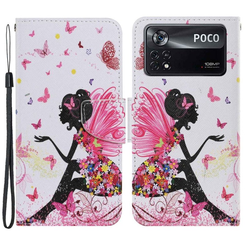 Folio-fodral Poco X4 Pro 5G Med Kedjar Thong Fairy