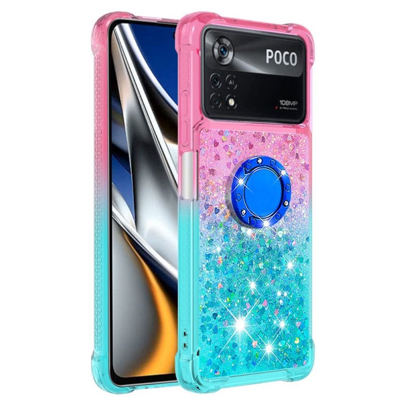 Skal Poco X4 Pro 5G Glitter Ring-bracket