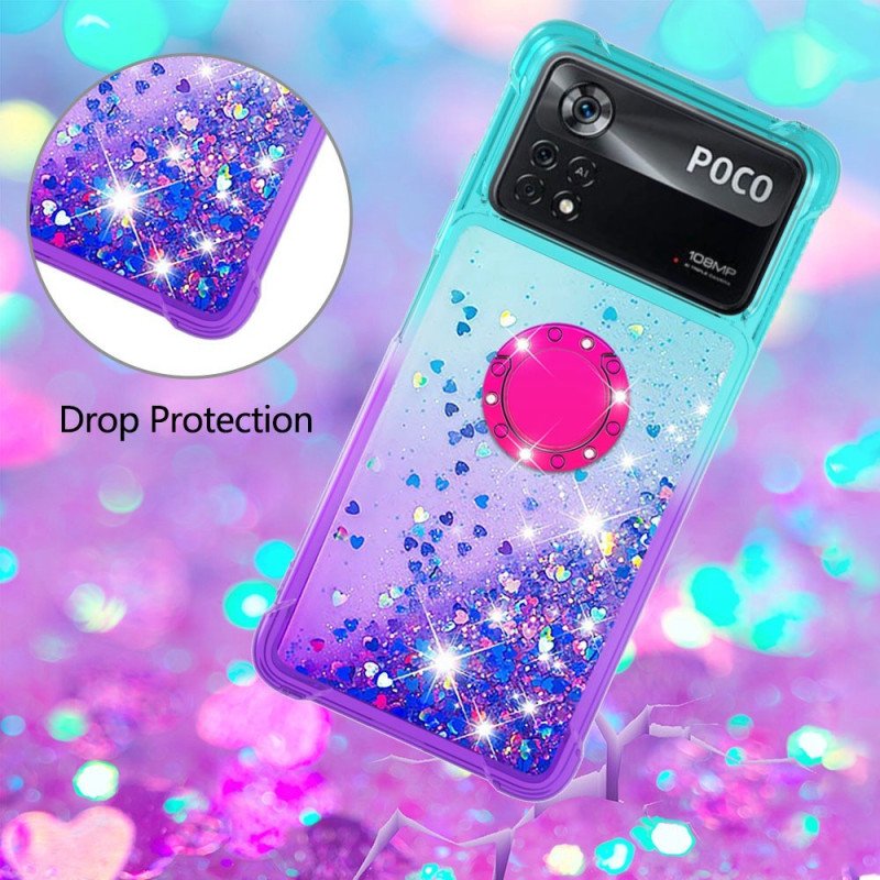 Skal Poco X4 Pro 5G Glitter Ring-bracket