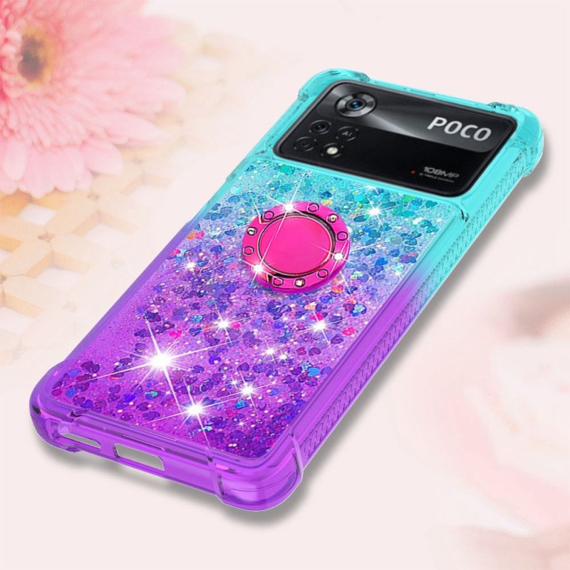 Skal Poco X4 Pro 5G Glitter Ring-bracket