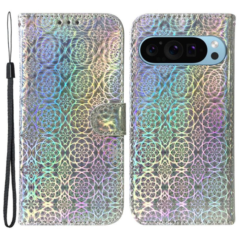 Läderfodral Google Pixel 9 Telefonfodral Discostil