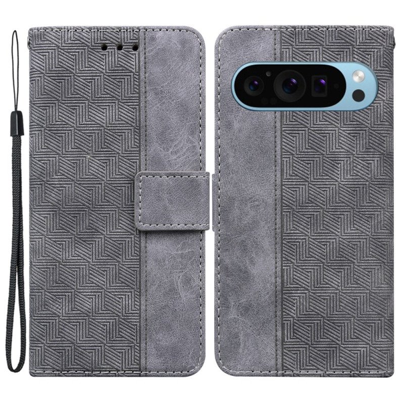 Läderfodral Google Pixel 9 Telefonfodral Woven Strap Mootif