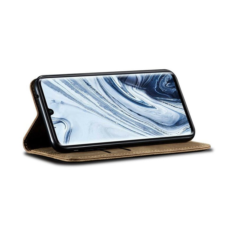 Folio-fodral Xiaomi Mi Note 10 / 10 Pro Läderfodral Denim Tyg