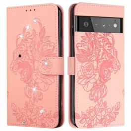 Fodral Google Pixel 6 Barock Tiger Och Strass