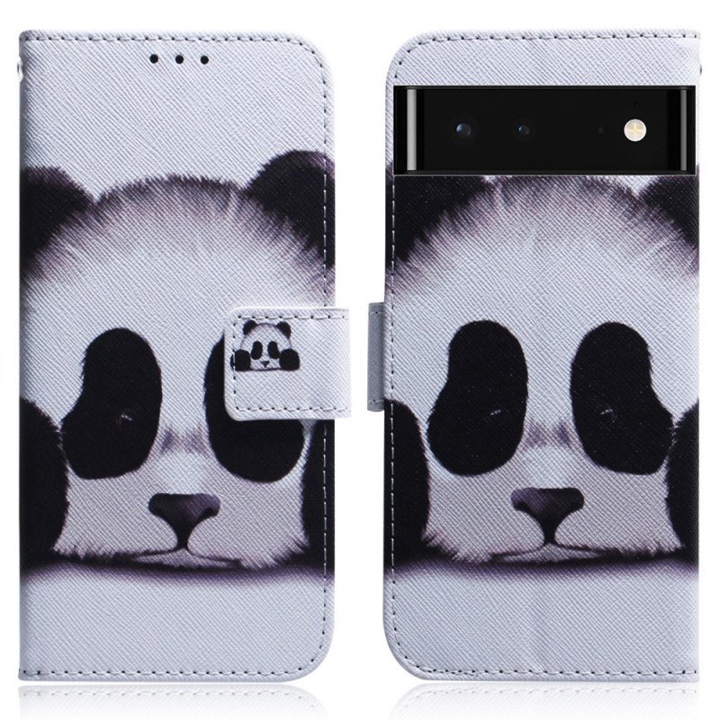 Läderfodral Google Pixel 6 Panda Ansikte