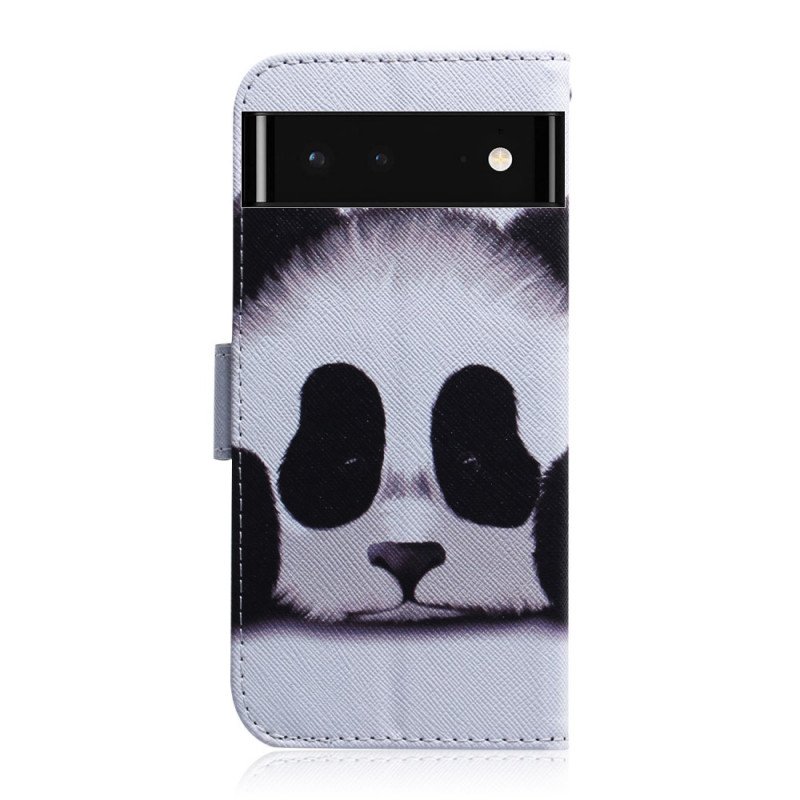 Läderfodral Google Pixel 6 Panda Ansikte